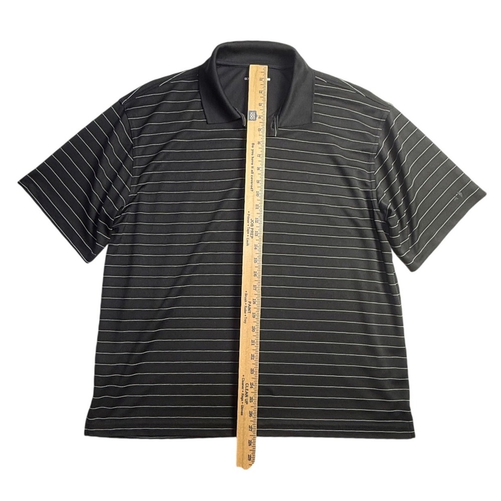 Grand Slam Golf Mens Large Polo Shirt Black Striped Short Sleeve Polyester-2527 - Picture 6 of 6